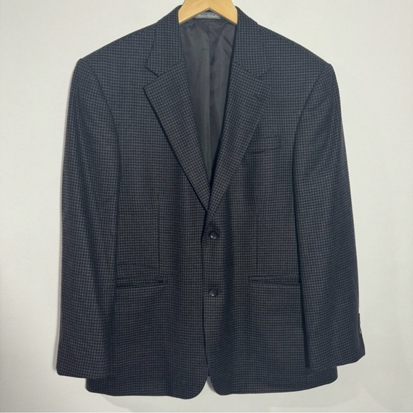 Oscar De La Renta 100% Wool‎ Two Button Sports Coat/Blazer Size 42 Short - Picture 1 of 11